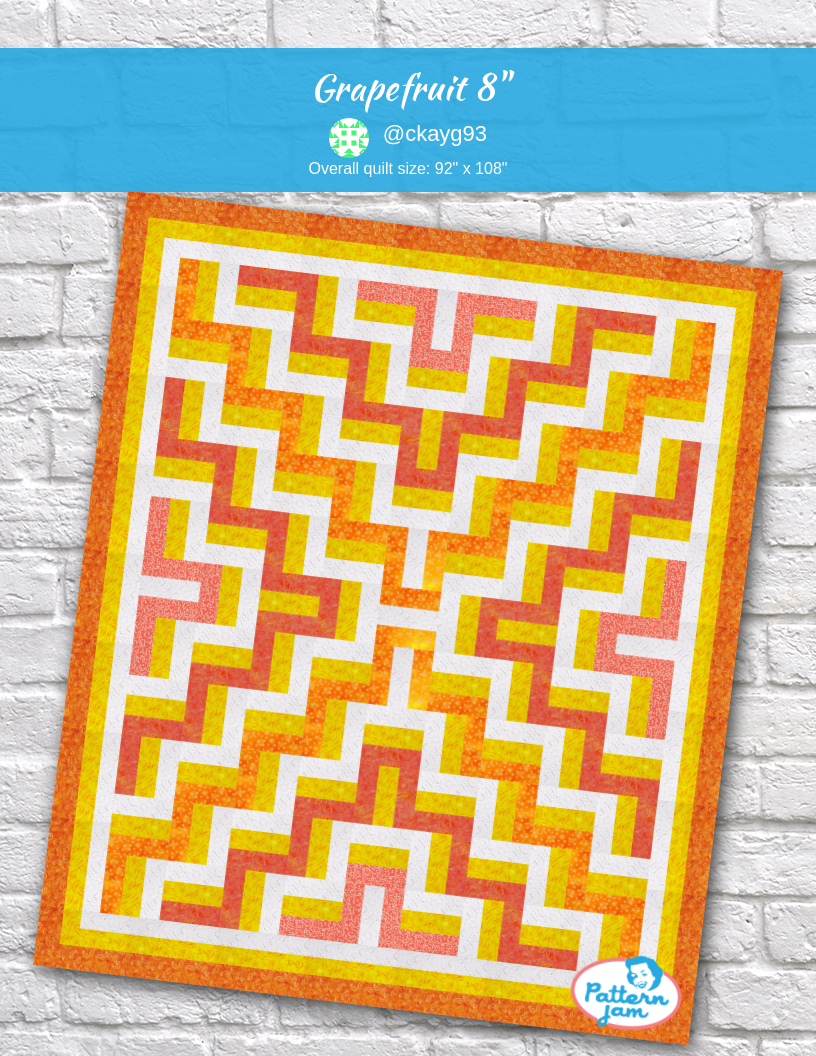 Grapefruit 8" - custom quilt designed by &#64;ckayg93 using PatternJam quilt design software