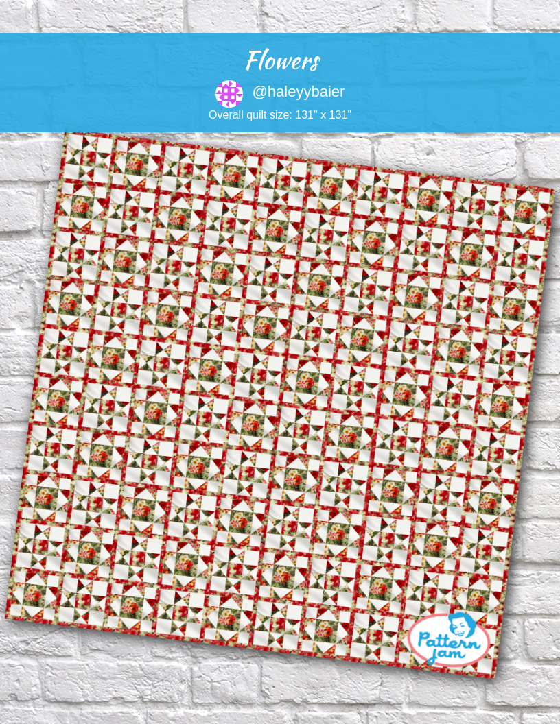 Flowers - custom quilt designed by &#64;haleyybaier using PatternJam quilt design software