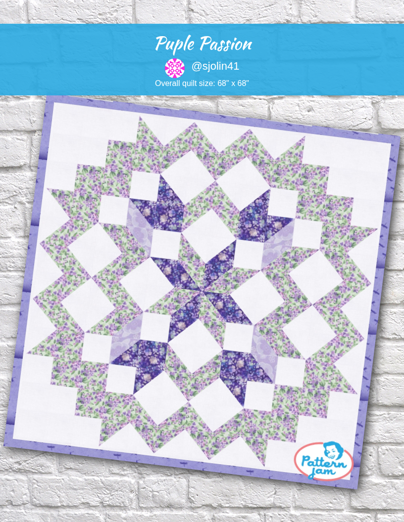 puple passion - custom quilt designed by @sjolin41 using PatternJam quilt design software