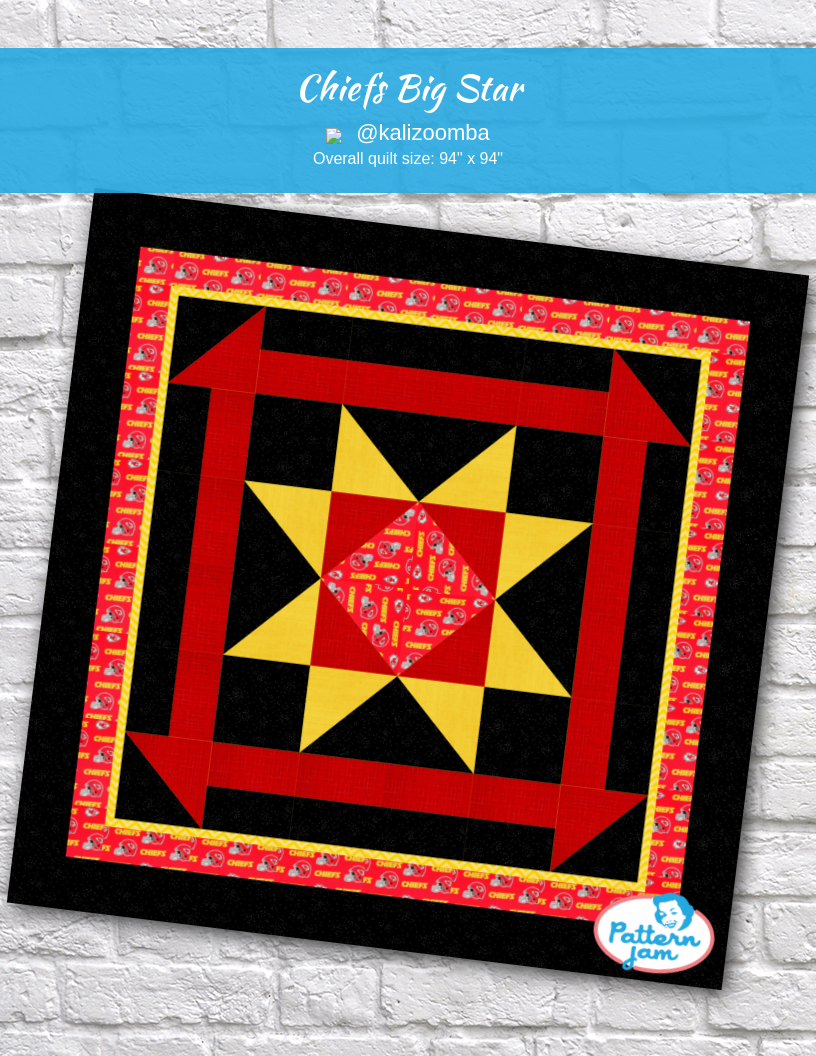 chiefs big star - custom quilt designed by &#64;kalizoomba using PatternJam quilt design software