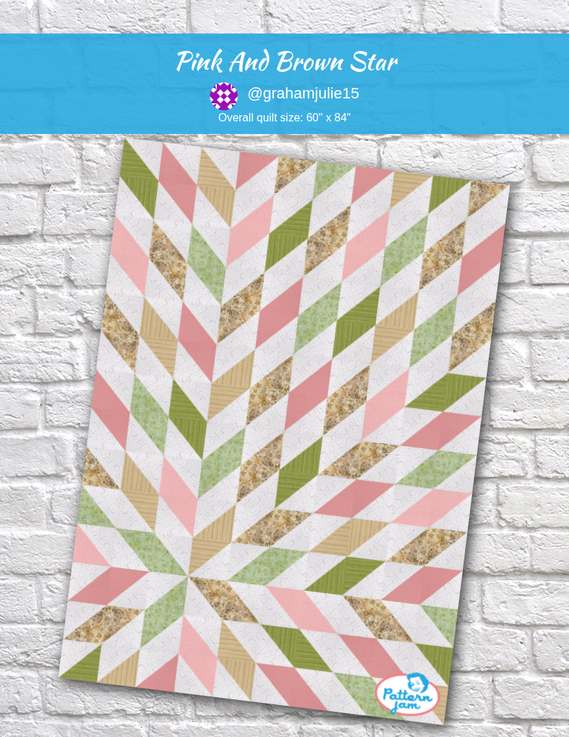 Pink and Brown Star - custom quilt designed by @grahamjulie15 using PatternJam quilt design software