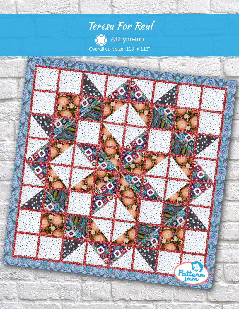 Teresa For Real - custom quilt designed by &#64;thymetuo using PatternJam quilt design software