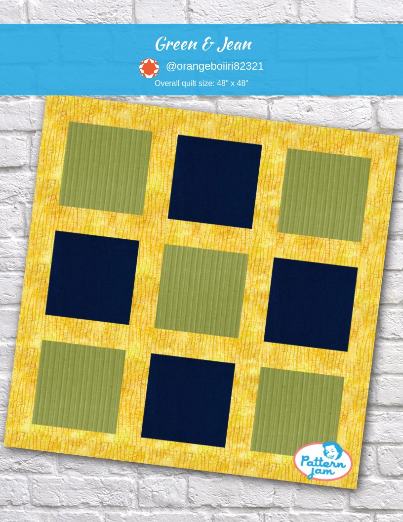 Green & Jean - custom quilt designed by &#64;orangeboiiri82321 using PatternJam quilt design software