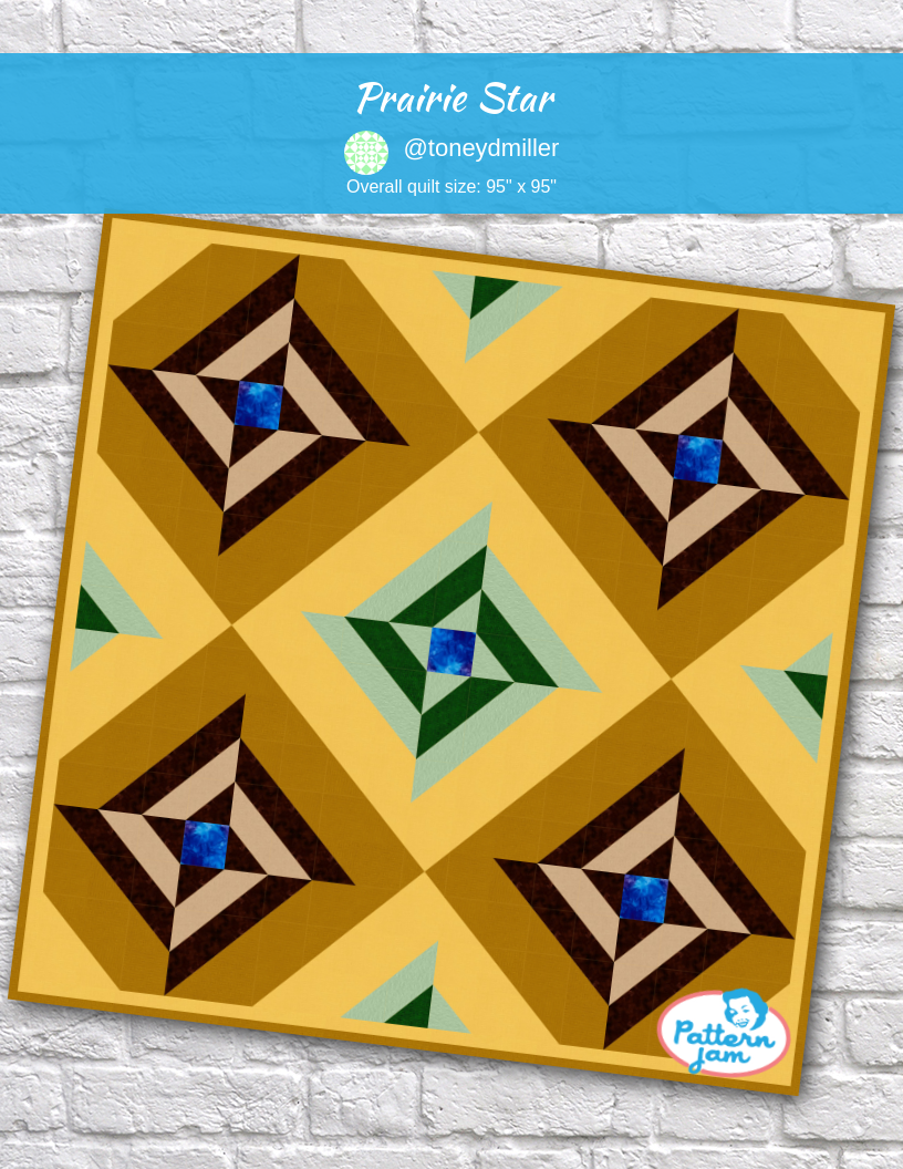 Prairie Star - custom quilt designed by &#64;toneydmiller using PatternJam quilt design software