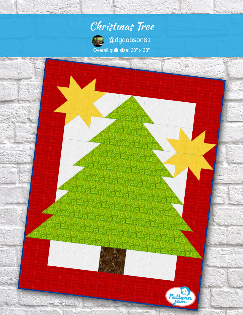 Christmas tree - custom quilt designed by &#64;dgdobson81 using PatternJam quilt design software