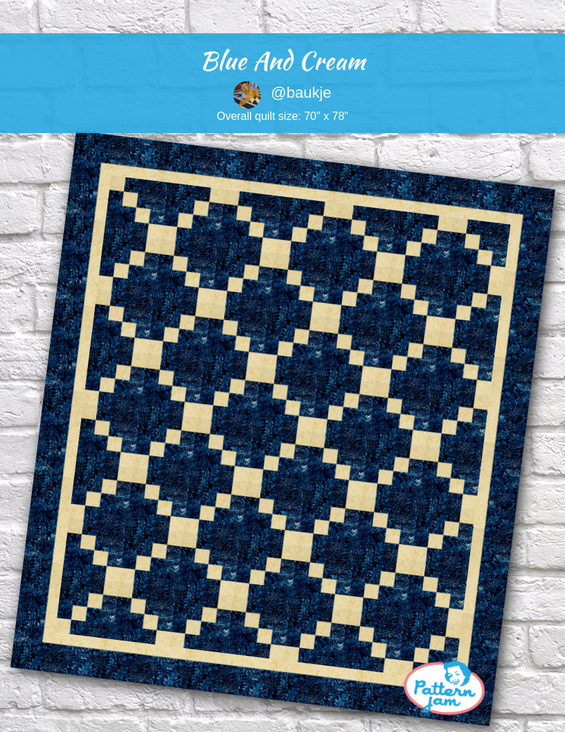 Blue and Cream - custom quilt designed by &#64;baukje using PatternJam quilt design software
