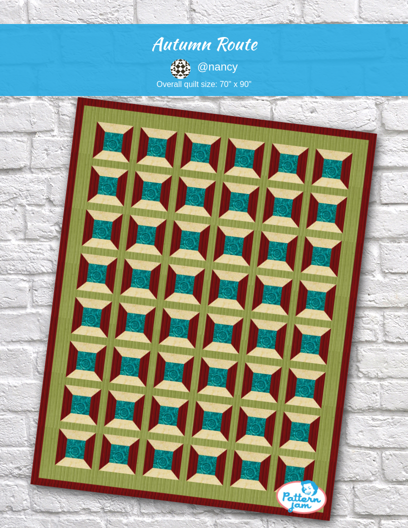 Autumn route - custom quilt designed by &#64;nancy using PatternJam quilt design software