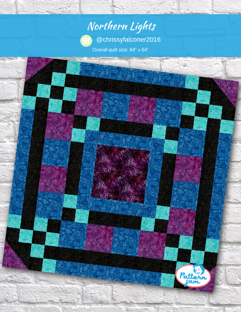 Northern Lights - custom quilt designed by &#64;chrissyfalconer2016 using PatternJam quilt design software