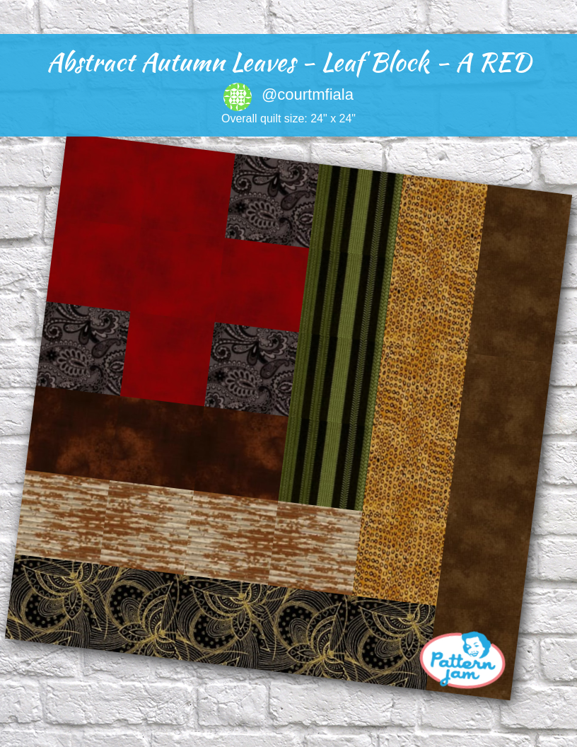 Abstract autumn leaves - leaf block - A RED - custom quilt designed by &#64;courtmfiala using PatternJam quilt design software