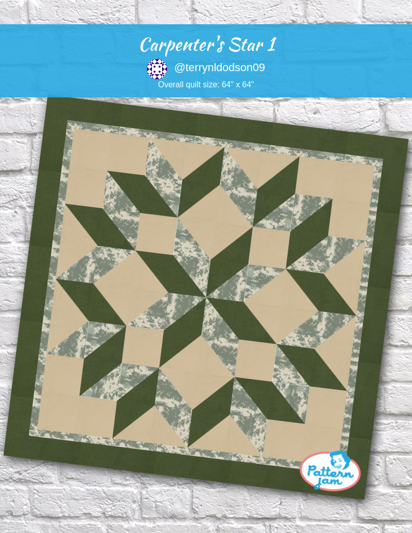 Carpenter's Star 1 - custom quilt designed by &#64;terrynldodson09 using PatternJam quilt design software