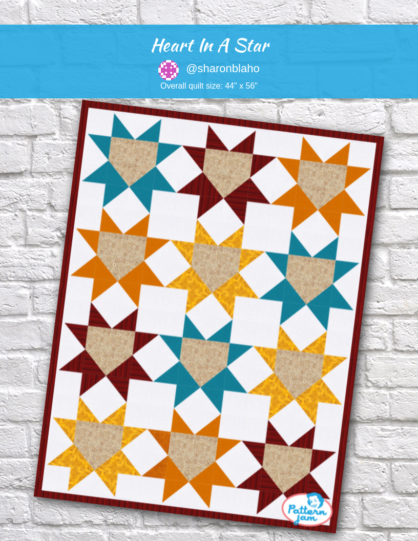 heart in a star - custom quilt designed by &#64;sharonblaho using PatternJam quilt design software