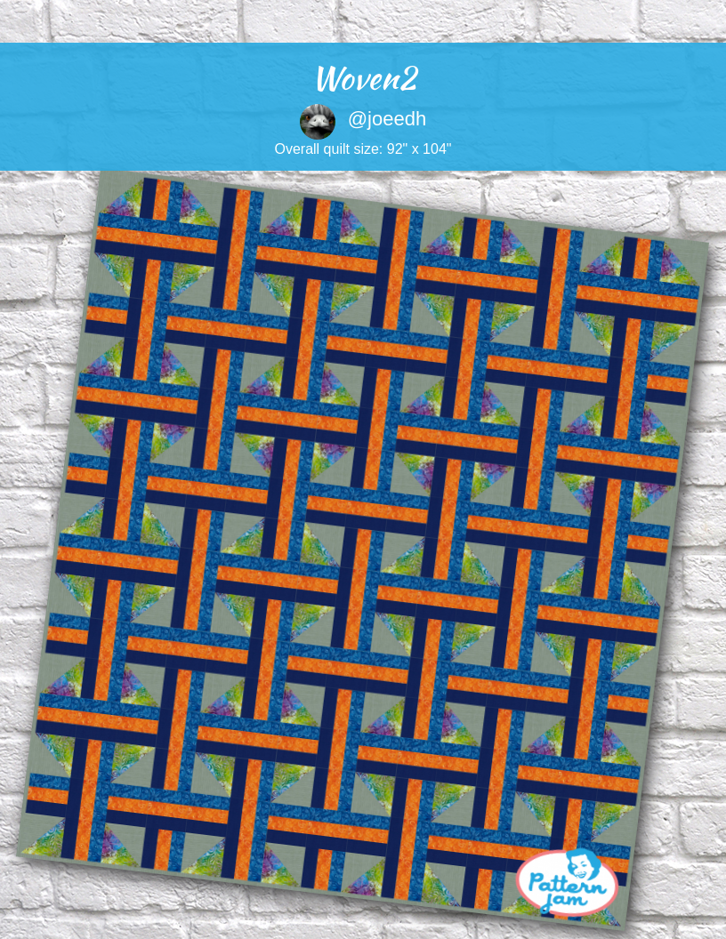 Woven2 - custom quilt designed by &#64;joeedh using PatternJam quilt design software