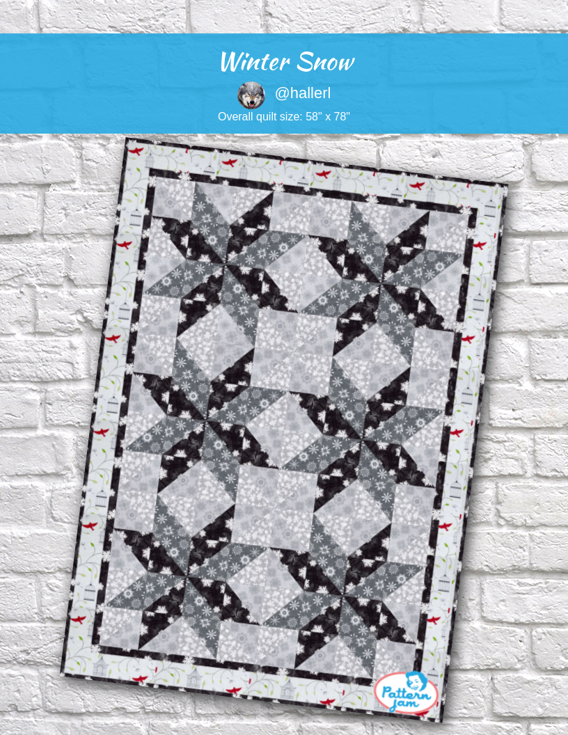 Winter Snow - custom quilt designed by &#64;hallerl using PatternJam quilt design software