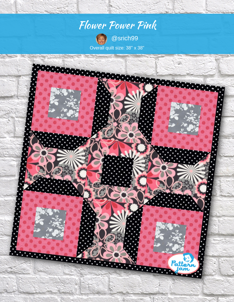 Flower Power Pink - custom quilt designed by &#64;srich99 using PatternJam quilt design software