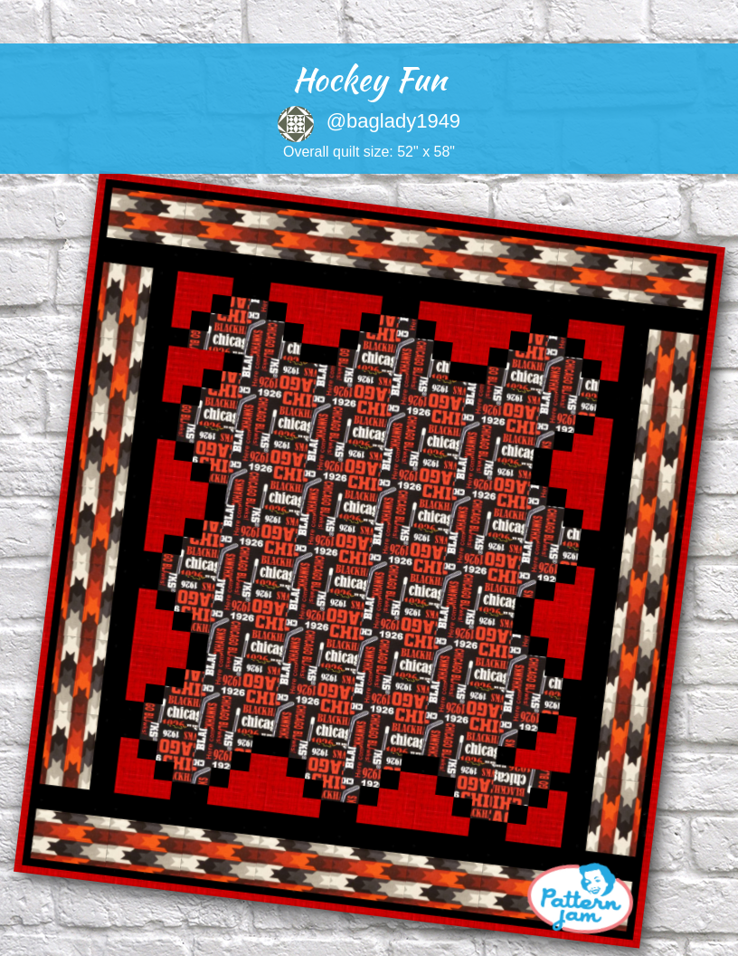 Hockey Fun - custom quilt designed by &#64;baglady1949 using PatternJam quilt design software