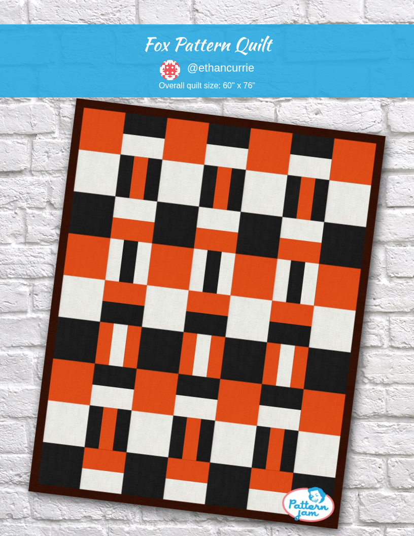 Fox Pattern Quilt - custom quilt designed by &#64;ethancurrie using PatternJam quilt design software