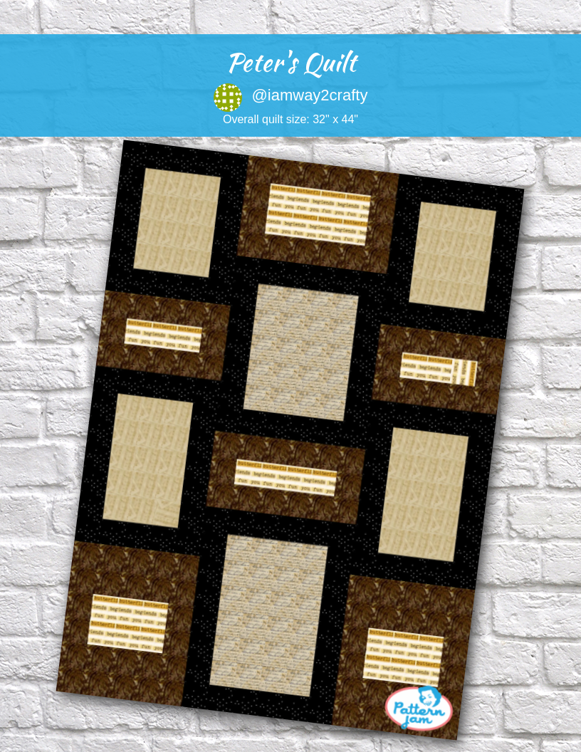 Peter's Quilt - custom quilt designed by &#64;iamway2crafty using PatternJam quilt design software
