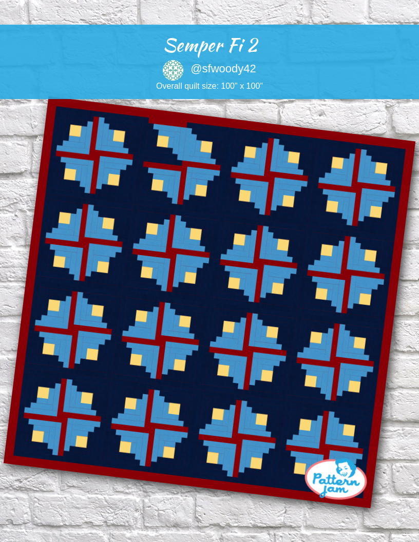 semper fi 2 - custom quilt designed by &#64;sfwoody42 using PatternJam quilt design software