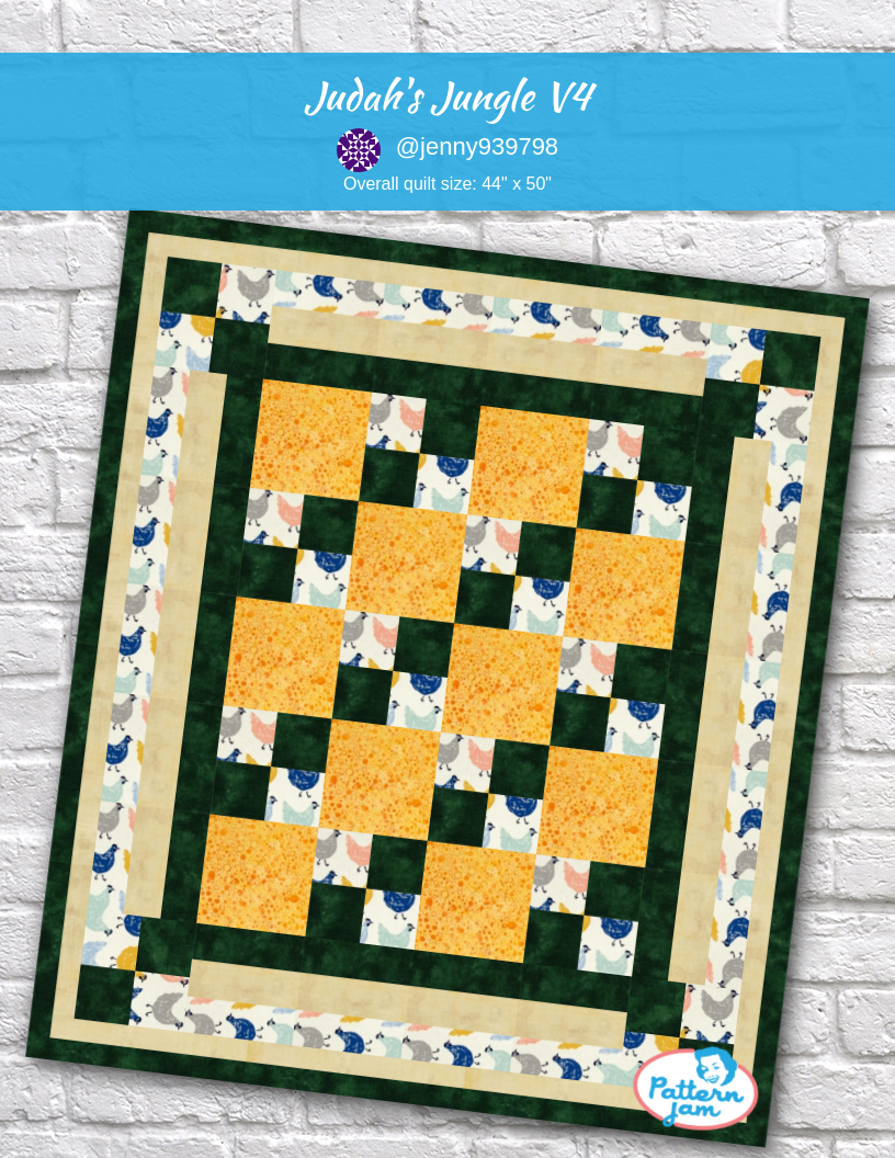 Judah's Jungle v4 - custom quilt designed by &#64;jenny939798 using PatternJam quilt design software