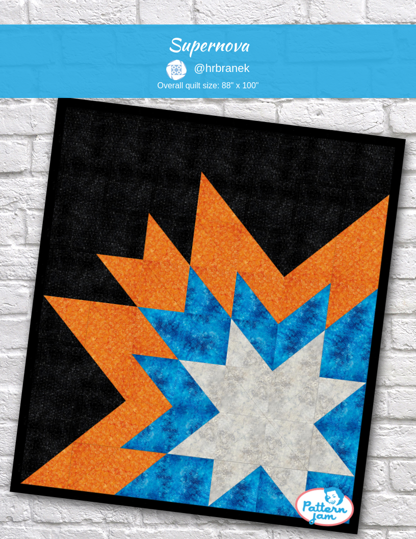 Supernova - custom quilt designed by &#64;hrbranek using PatternJam quilt design software