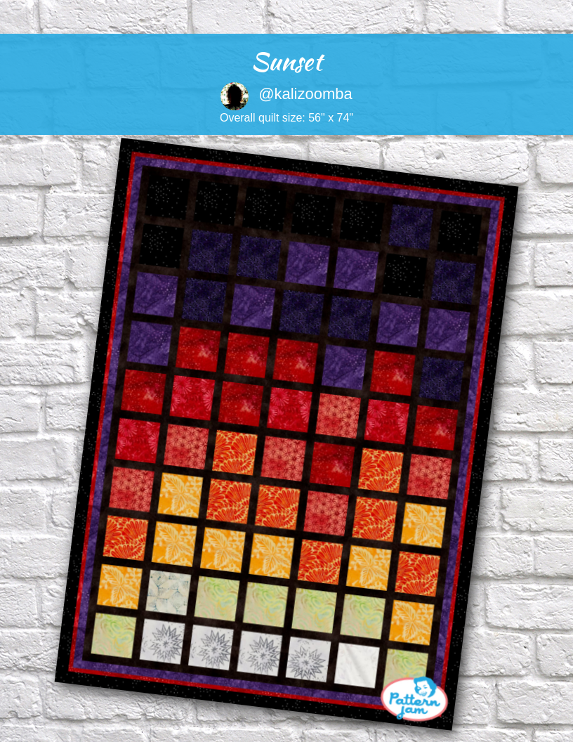 sunset - custom quilt designed by &#64;kalizoomba using PatternJam quilt design software